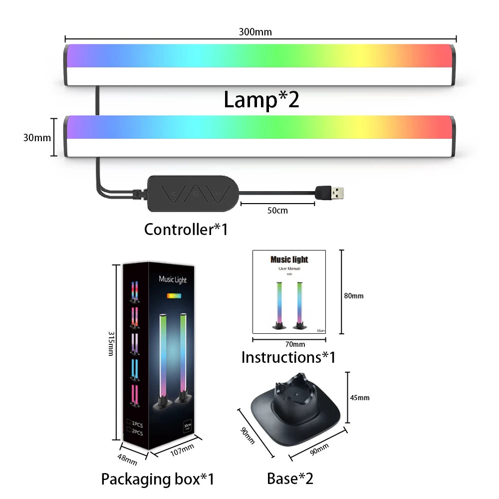 Wiscolor LED Atmosphere Lights RGB Bluetooth WiFi Desk Lamp
