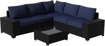 RBXC 6 Piece All Weather Outdoor Rattan Patio Sectional Set