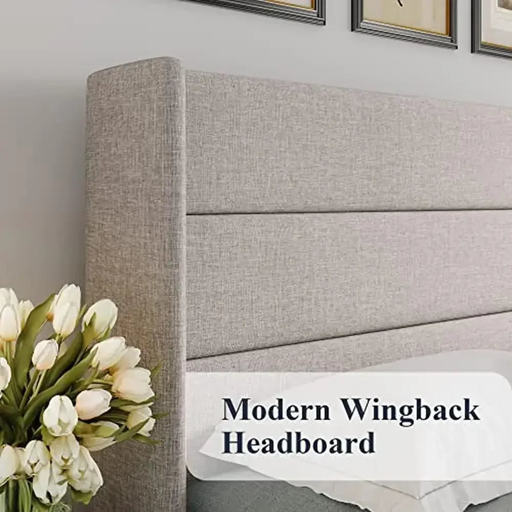 DUTRIEUXCN Modern Wingback Lift Up Storage Bed Headboard