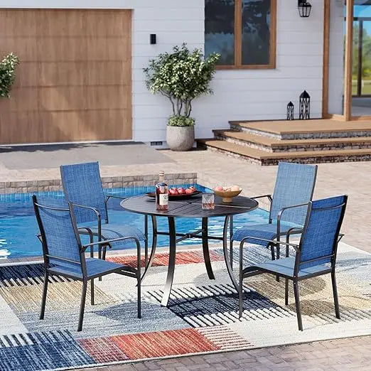 Blackwicker Rattan All Weather Patio Dining Set Tabletop