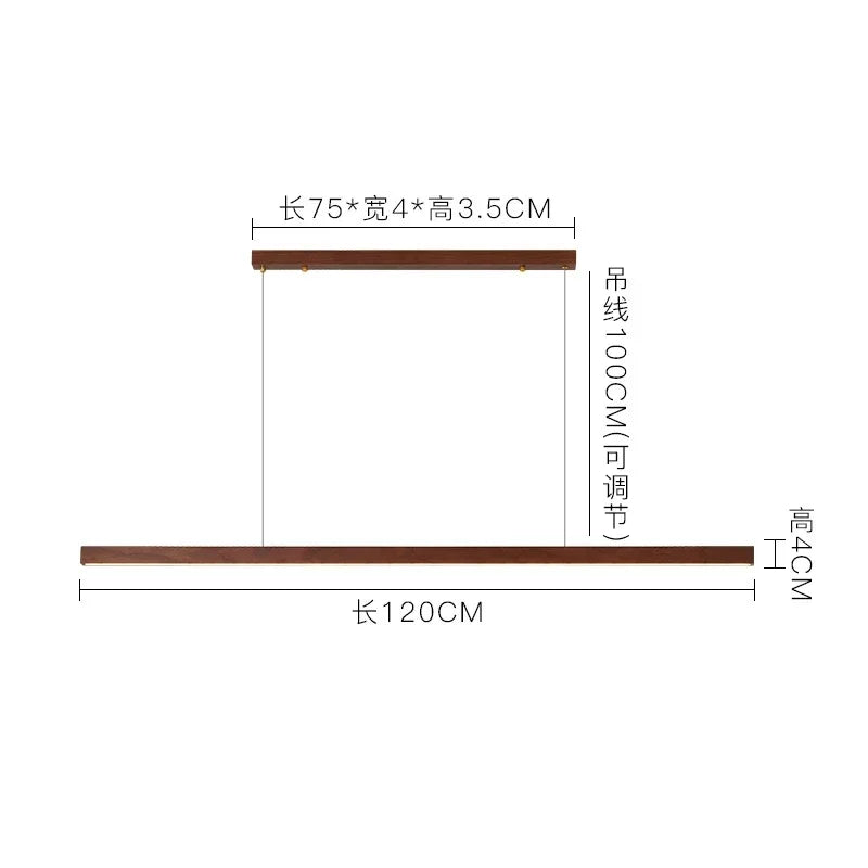 Japanese Pendant Light Walnut Nordic Wood Ceiling Lamp