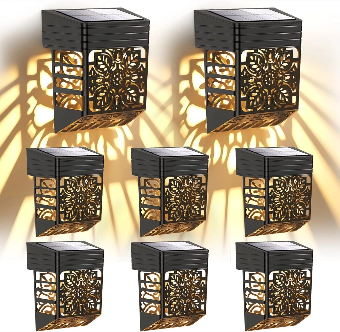 SZRSTHH Solar Fence Lights 8 Pack Dusk To Dawn Lights