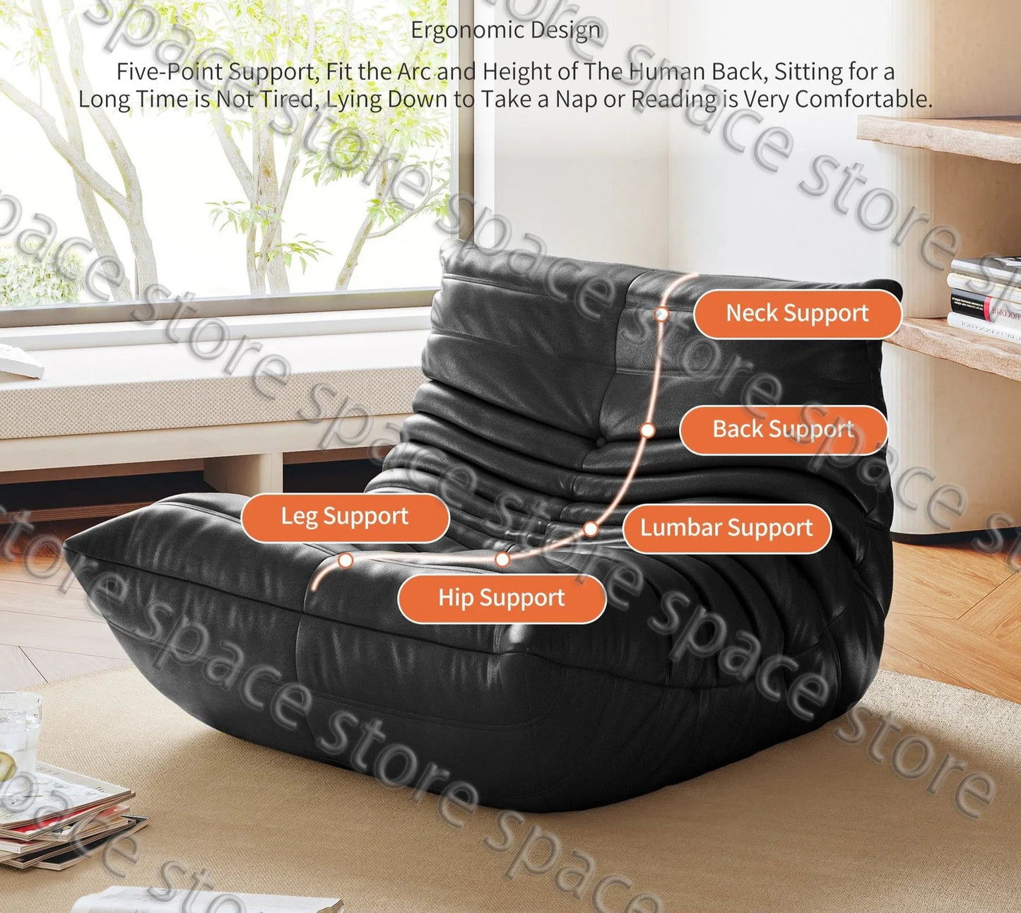 Caterpillar Single Sofa Tatami Lounge Chair Reading
