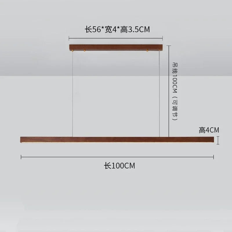 Japanese Pendant Light Walnut Nordic Wood Ceiling Lamp
