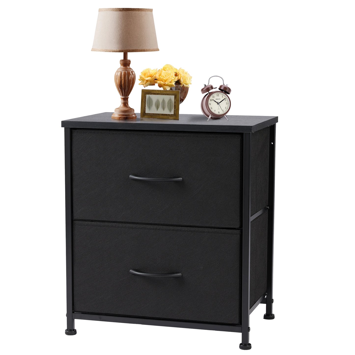 JHK Nightstand Bedside Table With Drawers Storage Cabinet