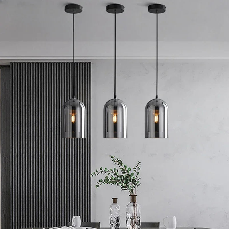 Modern Minimalist Glass Ceiling Light E27 Dining Room Lamp