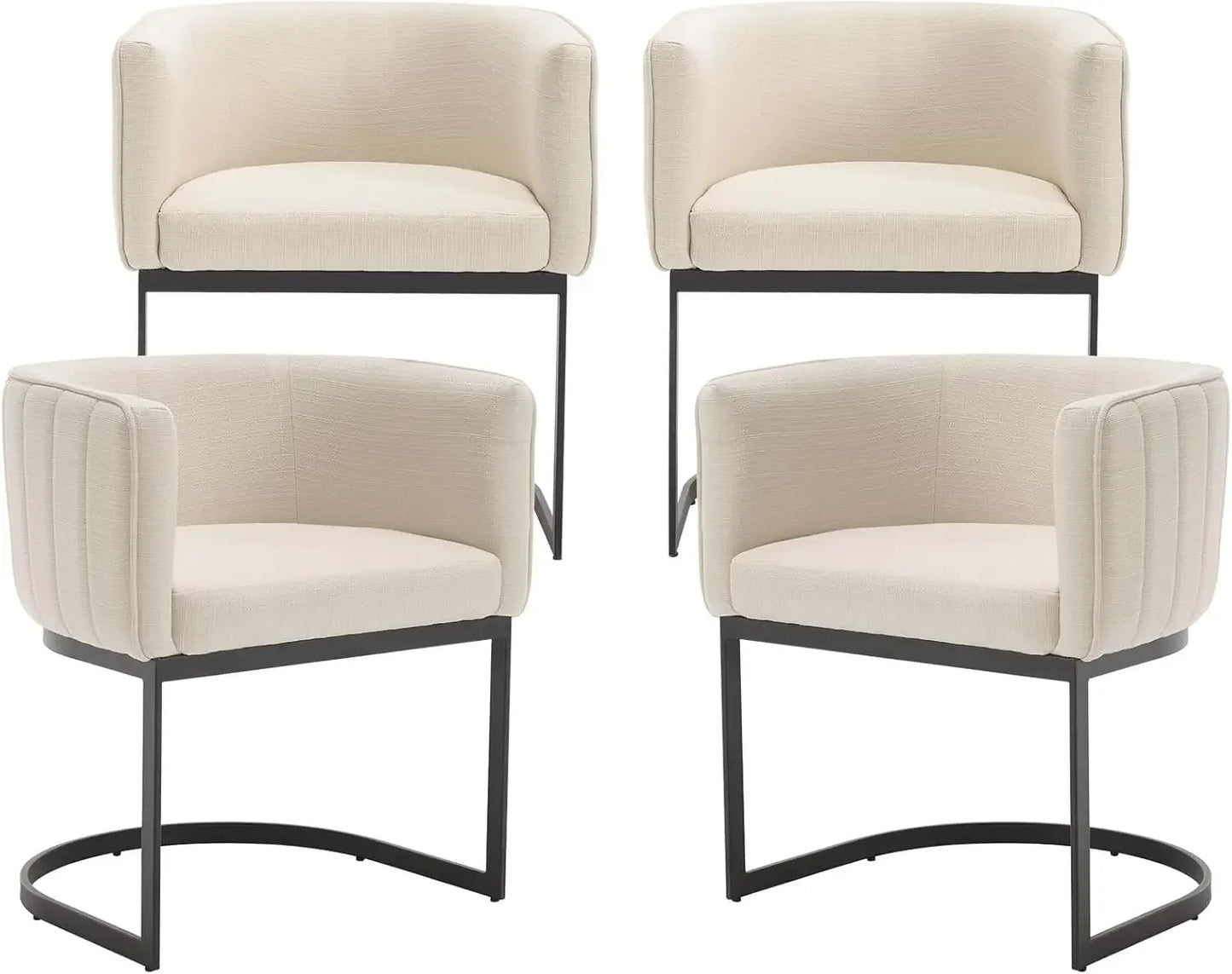 Folded Velvet Dining Chairs Set of 4 With Metal Frame