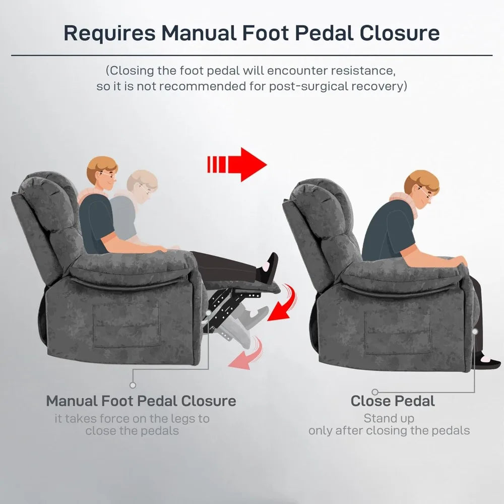 XMSJ Modern Ergonomic Recliner Chair With Foam Filling