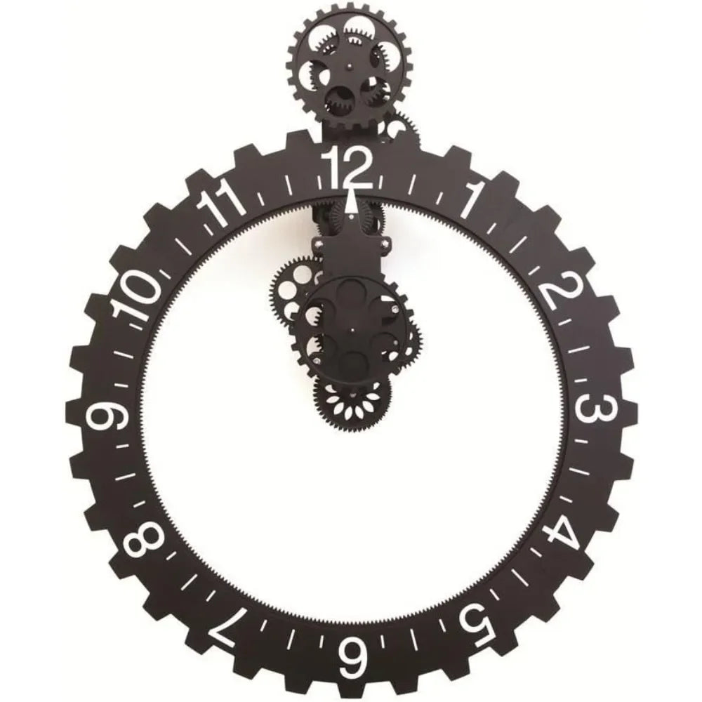 Hign-concerned Big Wheel Hour Wall Clock Modern Centerpiece