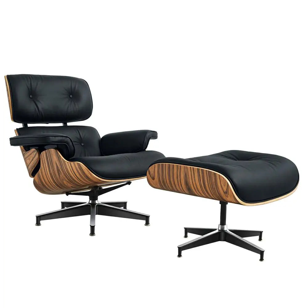 Cover Mid Century Leather Armchair With Ottoman Living Room