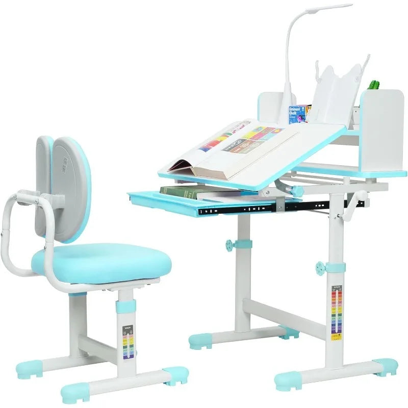 Hign-concerned Kids Desk and Chair Set Height Adjustable