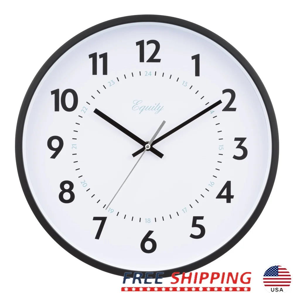 XMSJ Dual Time Quartz Wall Clock Large Visibility Office