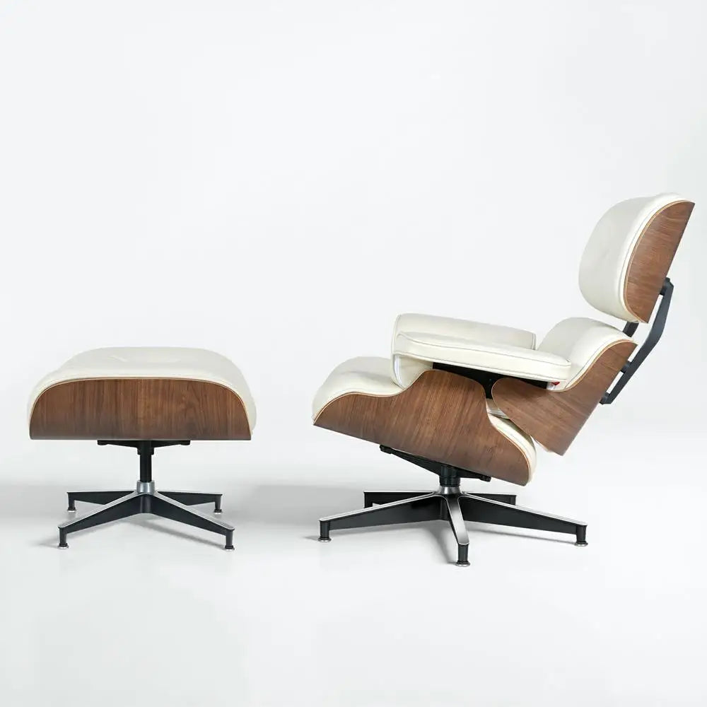 Cover Mid Century Leather Armchair With Ottoman Living Room