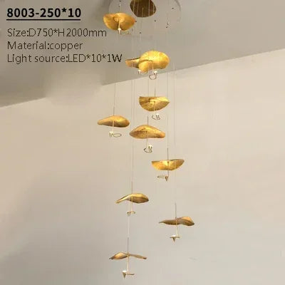 Lotus LED Chandelier Pendant Light for Living Room Fixtures