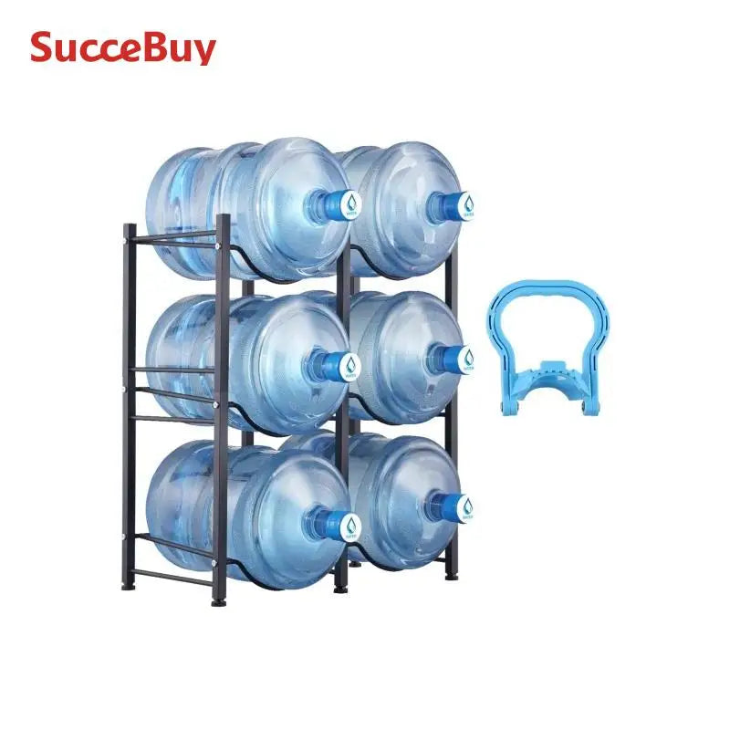 SucceBuy 5 Tier Water Jug Holder Iron Bottle Rack Unit