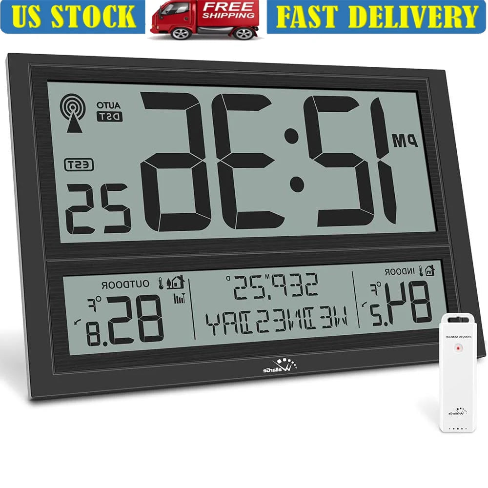 Dutrieux Atomic Clock Battery Operated Indoor Outdoor Temp