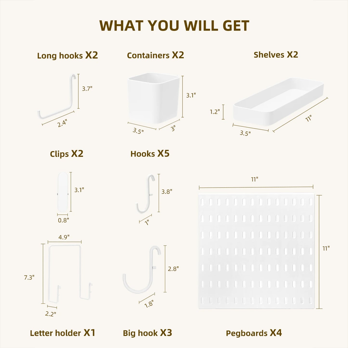 Deli Pegboard Kit 4 Pegboards And 17 Accessories Organizer
