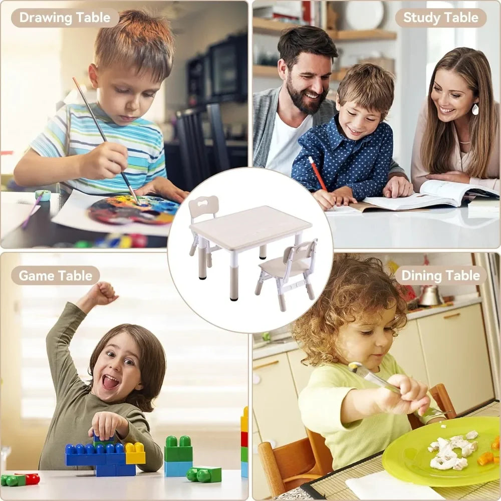 ANGDUO Kids Adjustable Table and Chair Set Graffiti