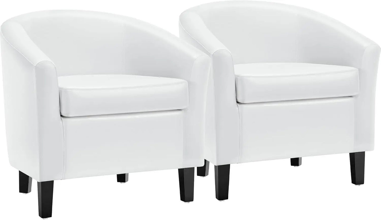 General Use Faux Leather Accent Chairs Set of 2 Living Room