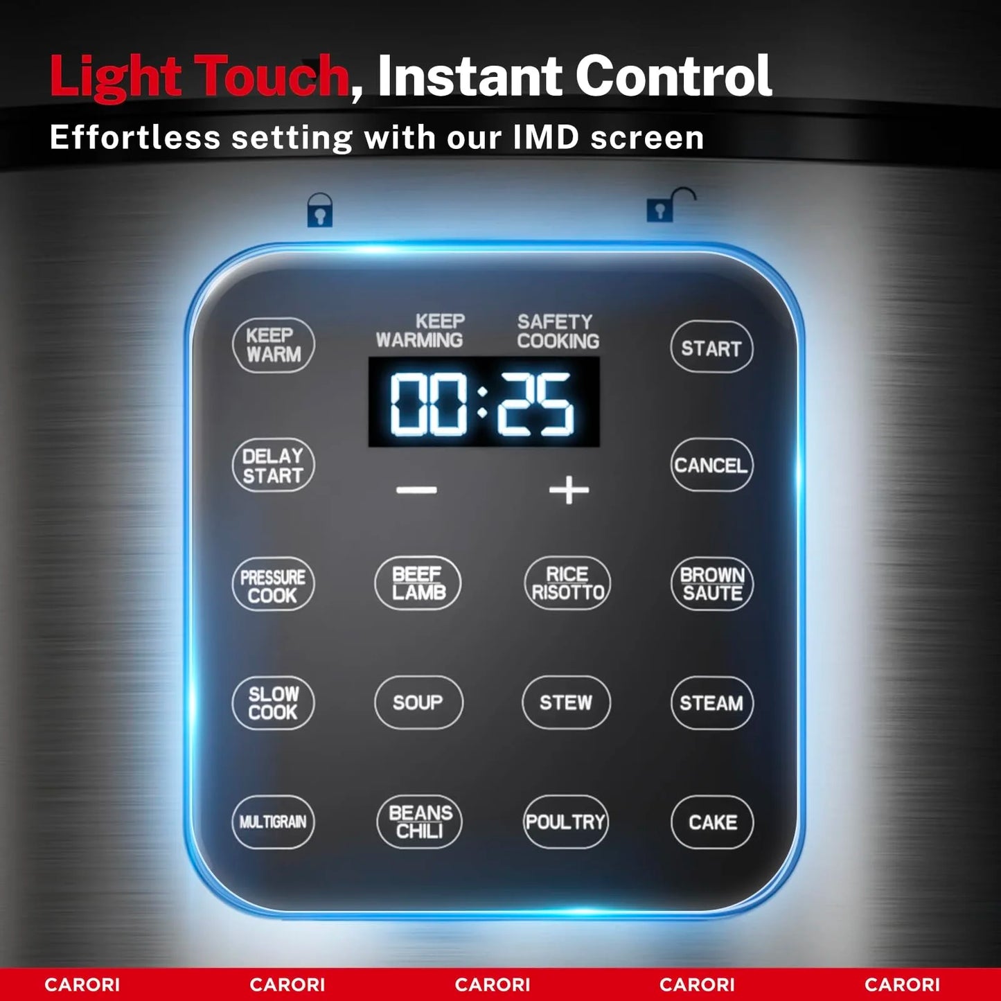 9-in-1 Electric Pressure Cooker 6 Qt, Programmable Multi-Function with Safer Vent, Olla de Presion, Rice Cooker, Slow Cooker