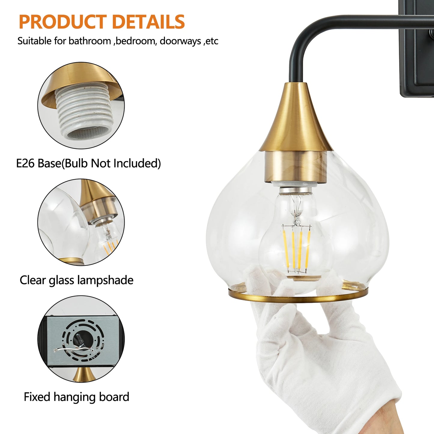 ARLGSITE Modern Vanity Wall Sconce Industrial Lamp Fixture