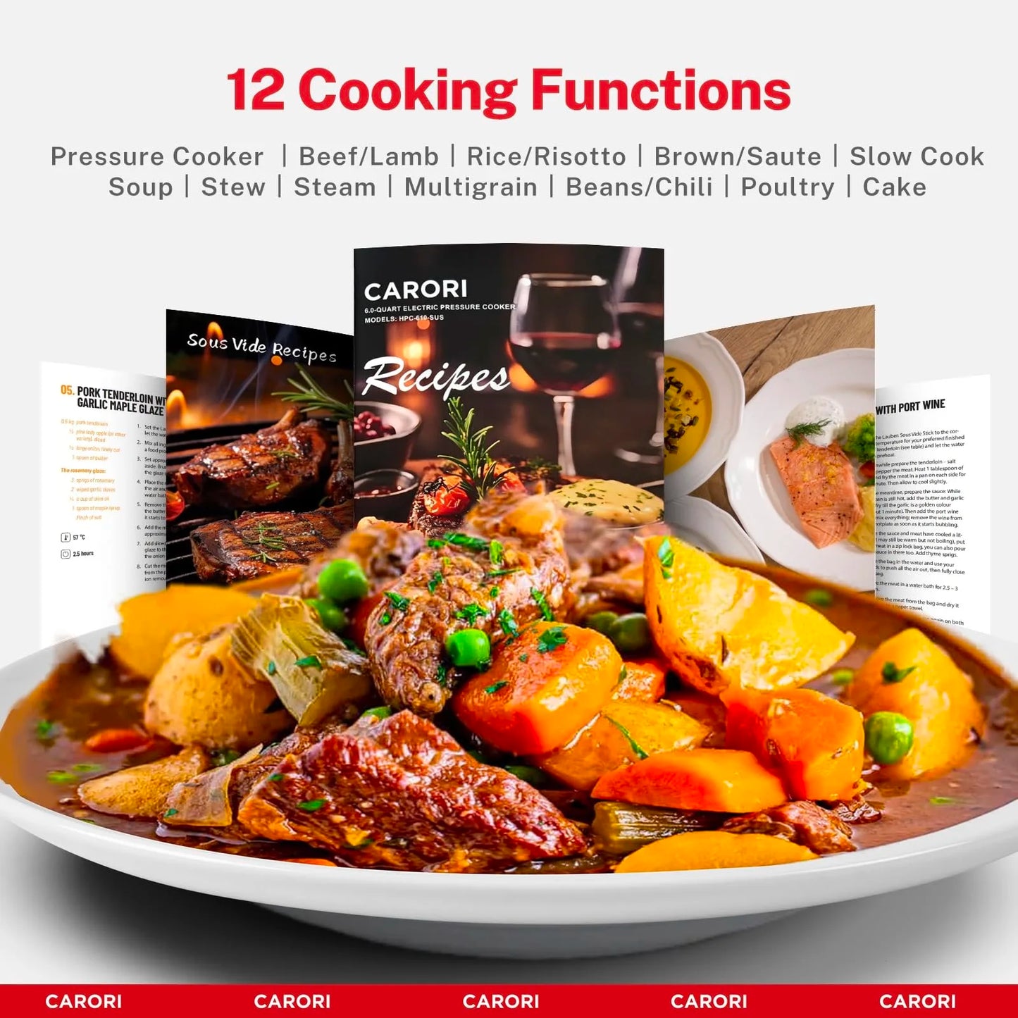 9-in-1 Electric Pressure Cooker 6 Qt, Programmable Multi-Function with Safer Vent, Olla de Presion, Rice Cooker, Slow Cooker