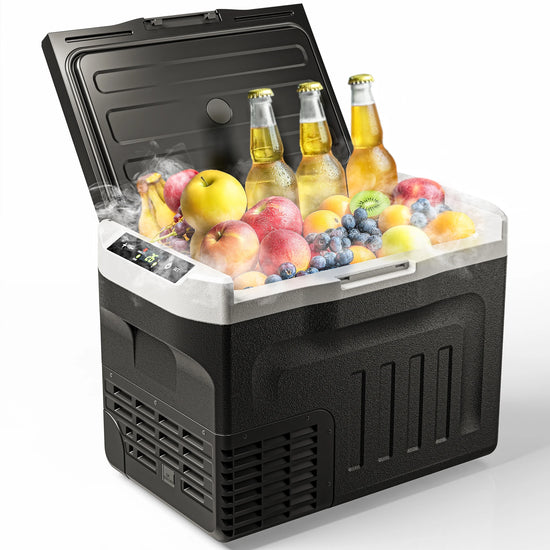 Vibekio 30L Car Portable Refrigerator, Electric Cooler, -4°F~68°F, 12/24V, 110-240V, Outdoor Freezer, For Camping,BBQ, Travel