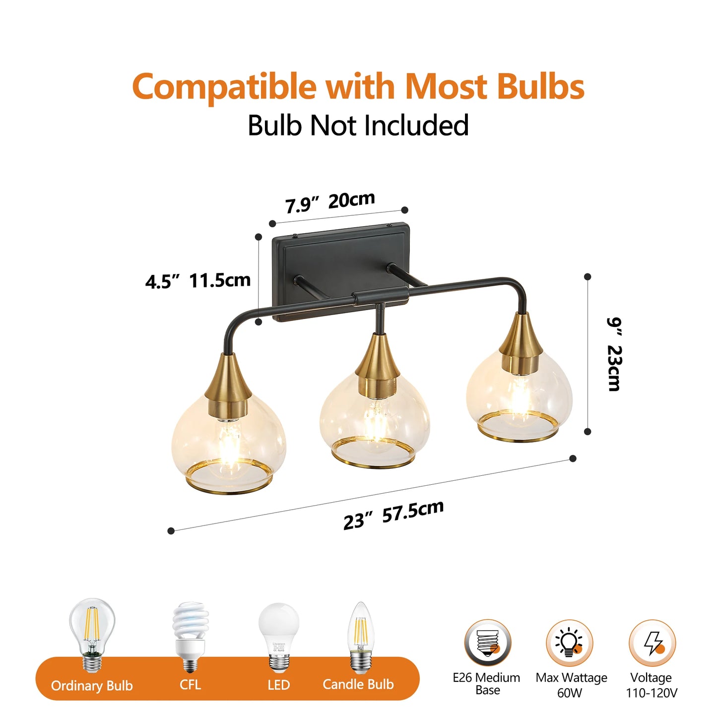 ARLGSITE Modern Vanity Wall Sconce Industrial Lamp Fixture