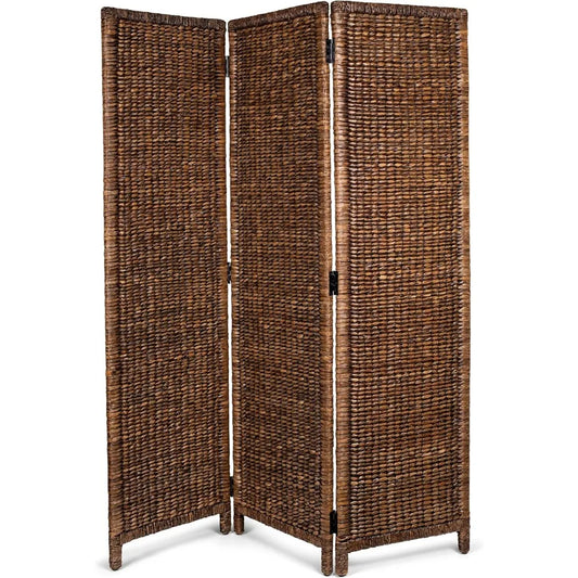 Seagrass Room Divider Three Panel Handwoven Abaca Screen