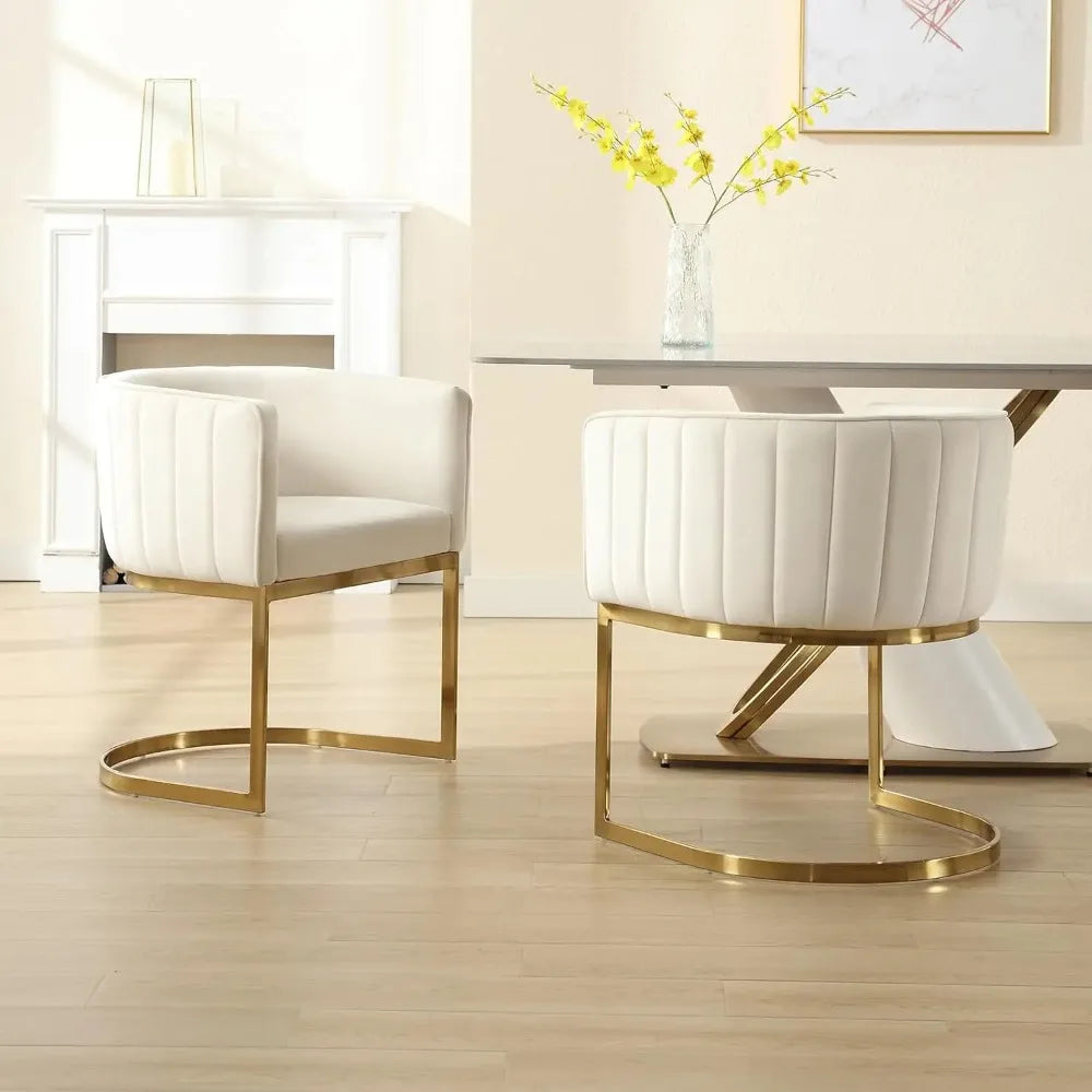 Folded Velvet Dining Chairs Set of 4 With Metal Frame
