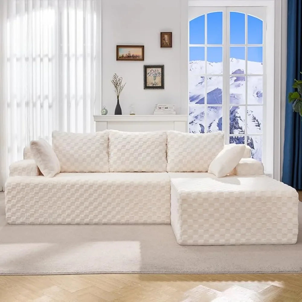 HUANZHUANG Modular L Shaped 3 Seat Sectional Sofa Memory Foam