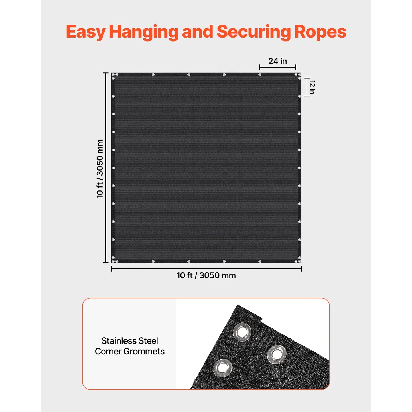 SucceBuy Shade Cloth 90 Percent 140 GSM HDPE Canopy