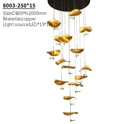 Lotus LED Chandelier Pendant Light for Living Room Fixtures