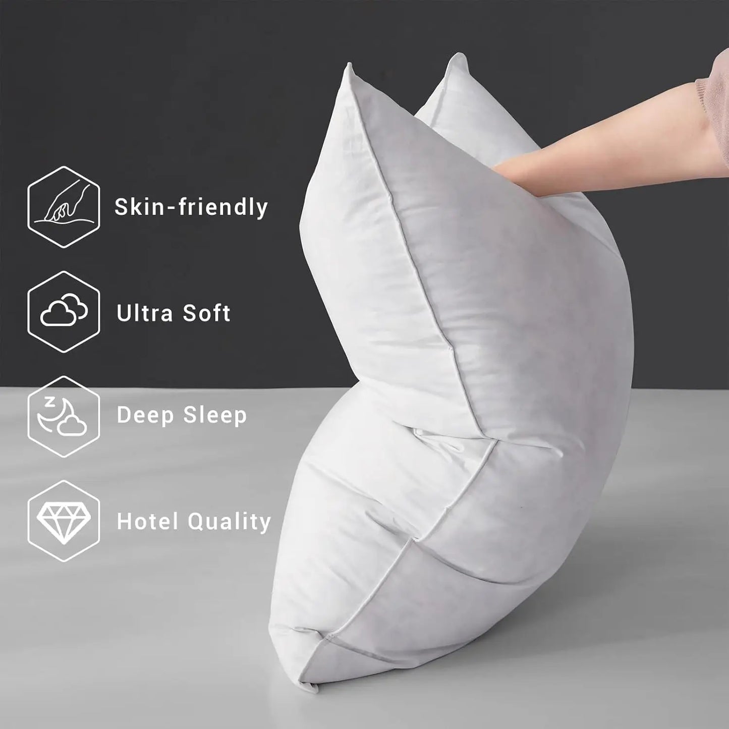 Zhejiang Duck Feathers Down Pillows With Cotton Cover Set