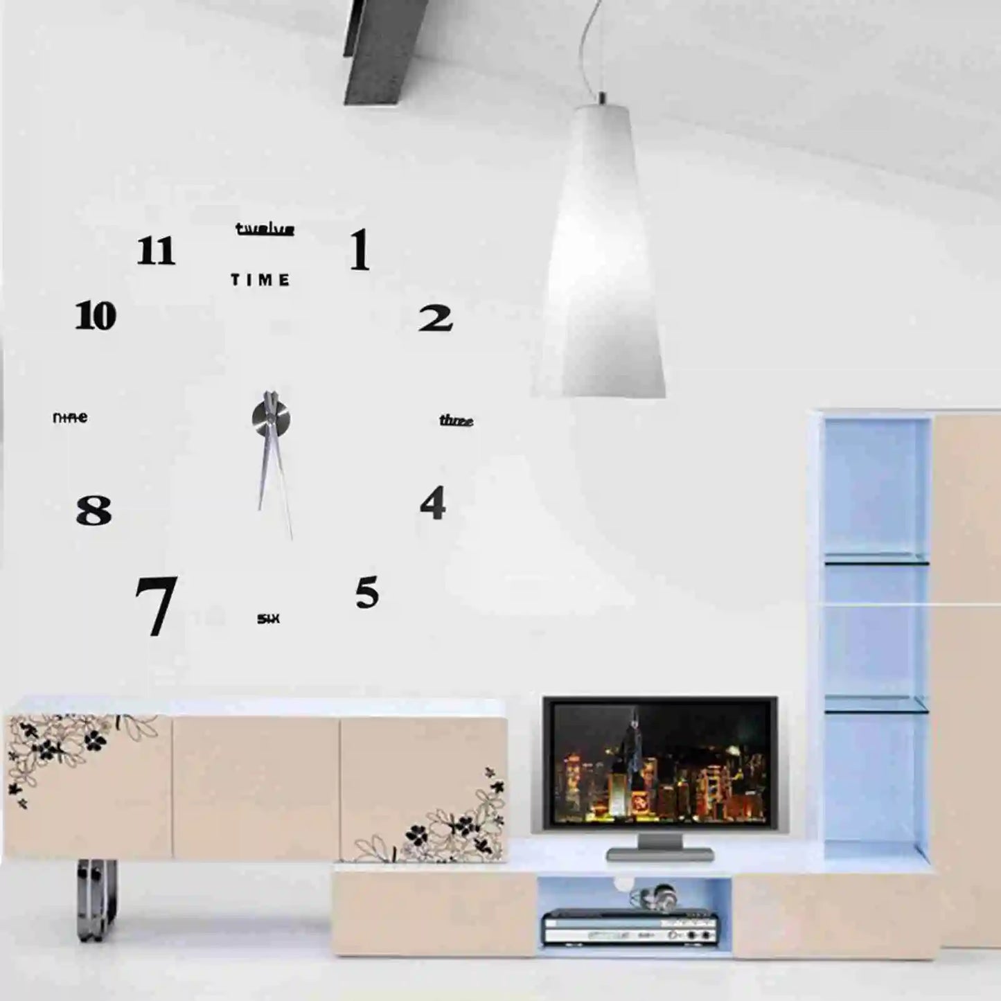 Hign-concerned Modern DIY Large Wall Clock Kit 3D Mirror