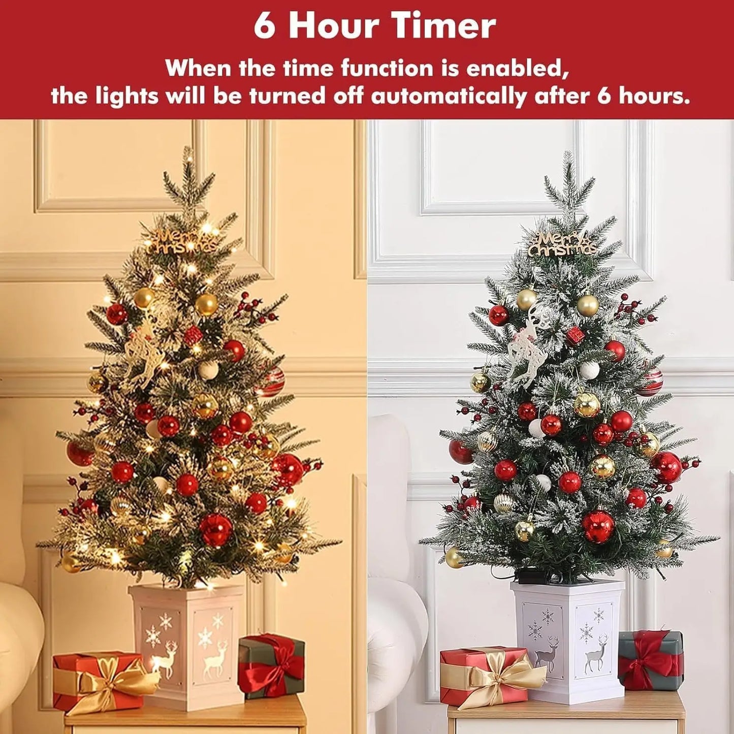 3 Ft Pre-Lit Christmas Tree Artificial Christmas Trees With Lighting Xmas Trees With 78 Led Lights Christmas Decoration For Home