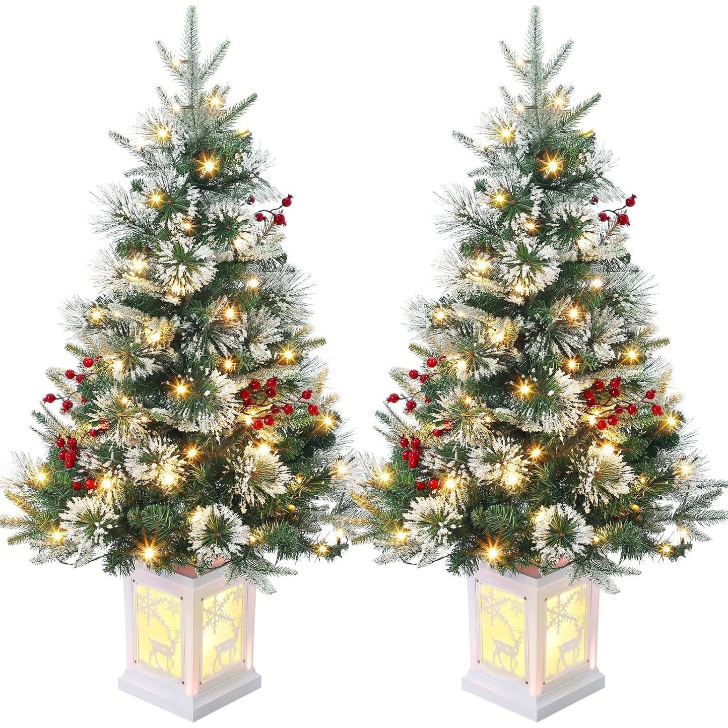 3 Ft Pre-Lit Christmas Tree Artificial Christmas Trees With Lighting Xmas Trees With 78 Led Lights Christmas Decoration For Home