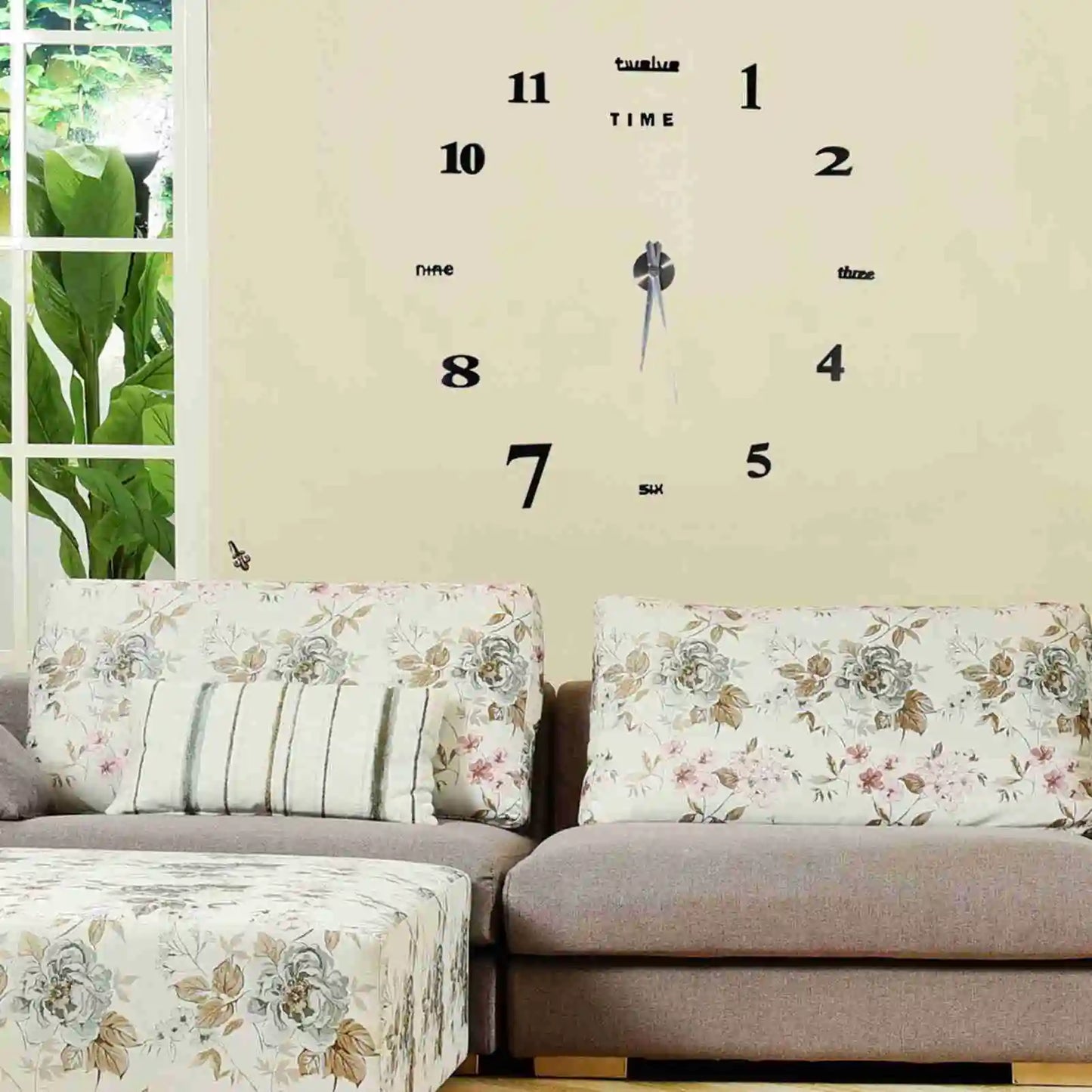 Feature Modern DIY Large Wall Clock Kit Mirror Sticker