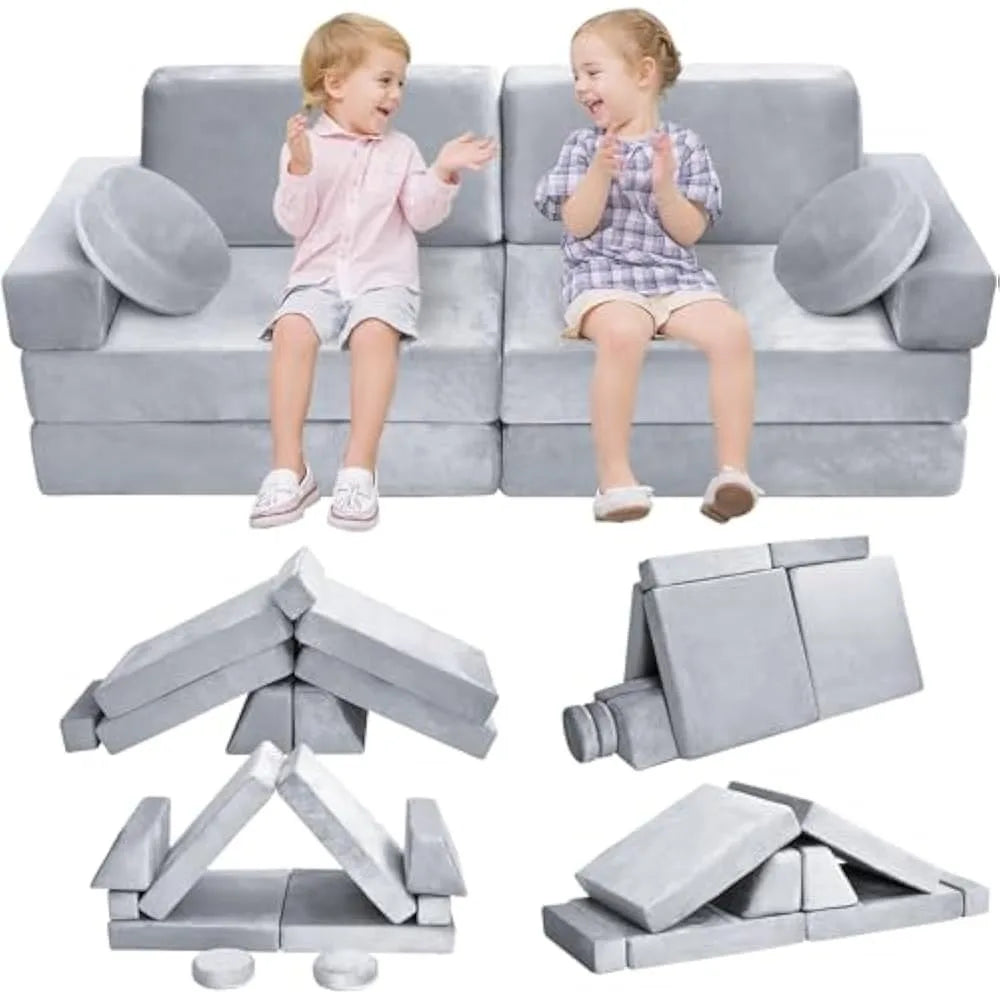 Combination Modular Play Couch 10pcs Sectional Fort Sofa