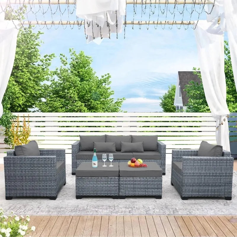 Hign Concerned Patio Furniture Set 5 Piece Outdoor Wicker