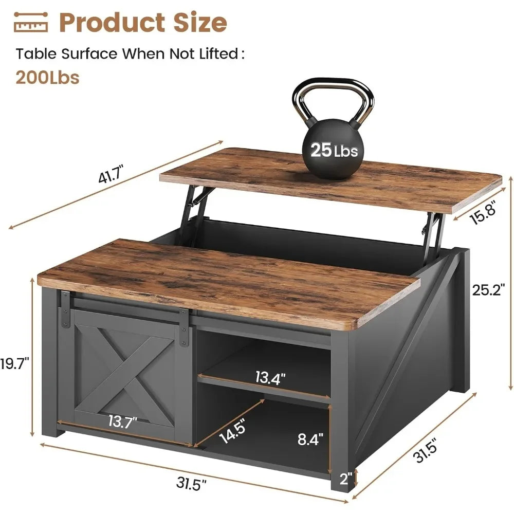 Hign-concerned Lift Top Coffee Table With Hidden Storage