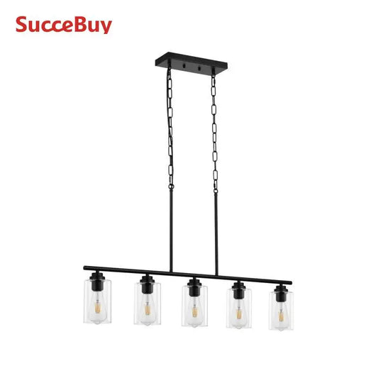 VEVOR 5 Light Kitchen Island Pendant Lights 60W Glass Shade