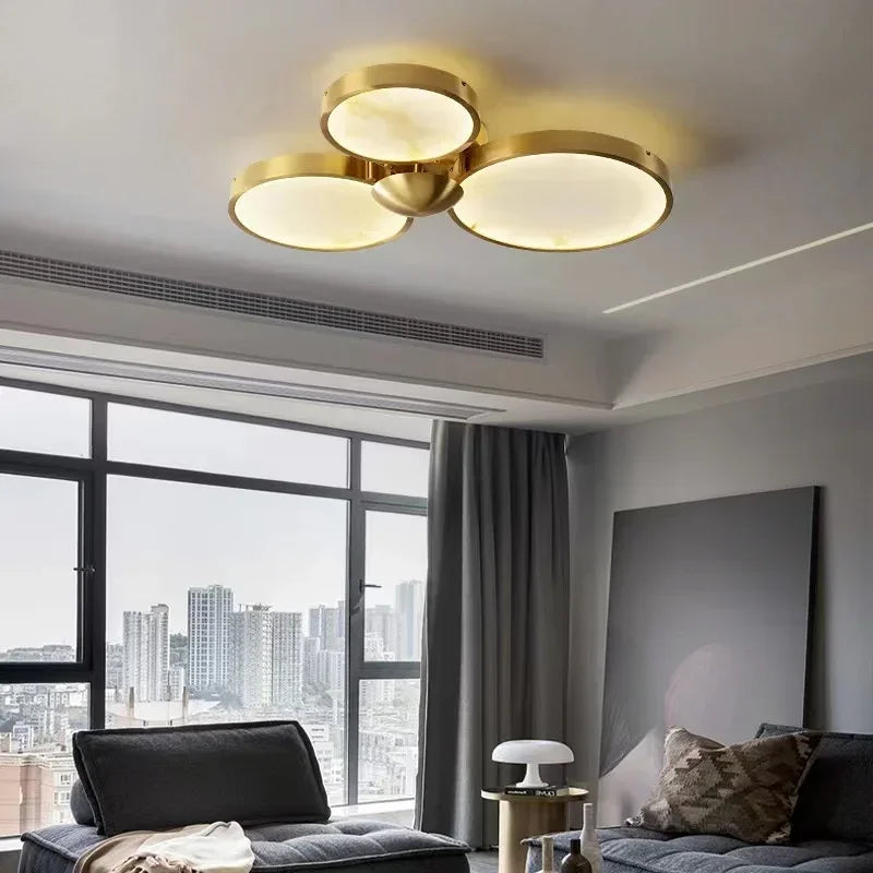 Led Marble Ceiling Chandelier Modern Home Decor Lamp