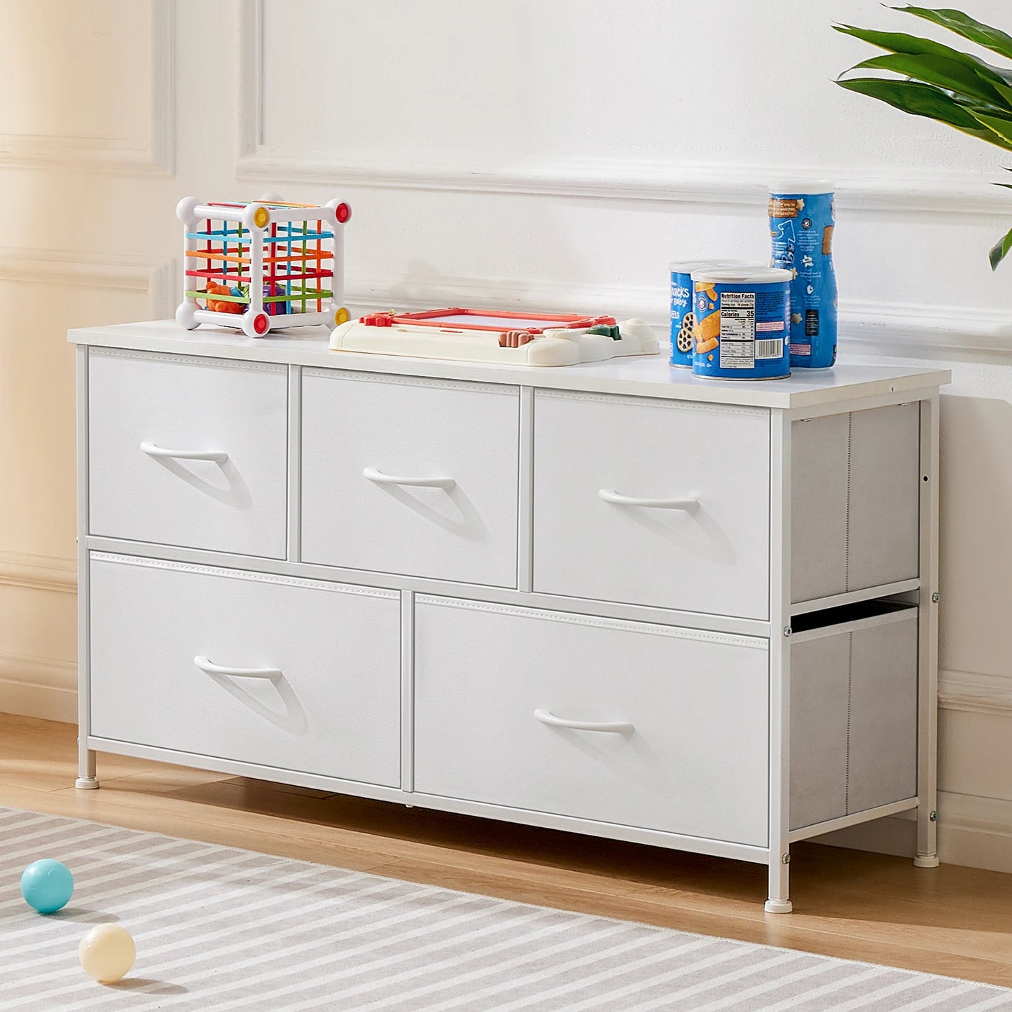 JHK Wardrobe Chest With Fabric Drawers For Bedroom Storage
