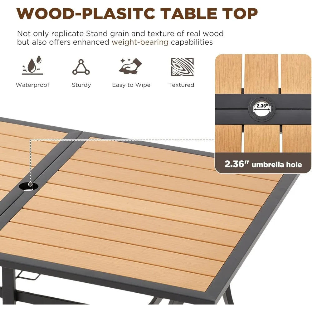 Blackwicker Rattan All Weather Patio Dining Set Tabletop