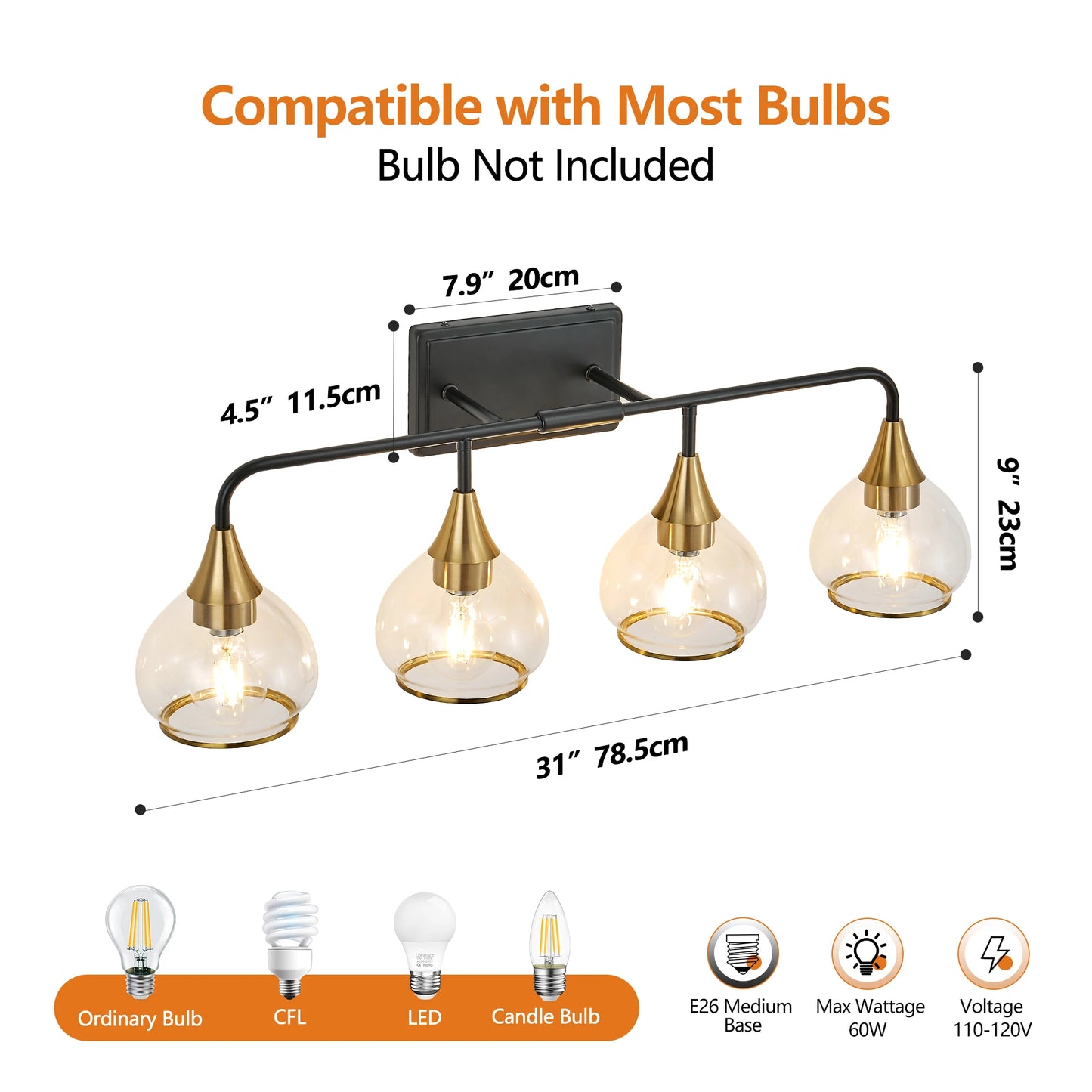 ARLGSITE Modern Vanity Wall Sconce Industrial Lamp Fixture