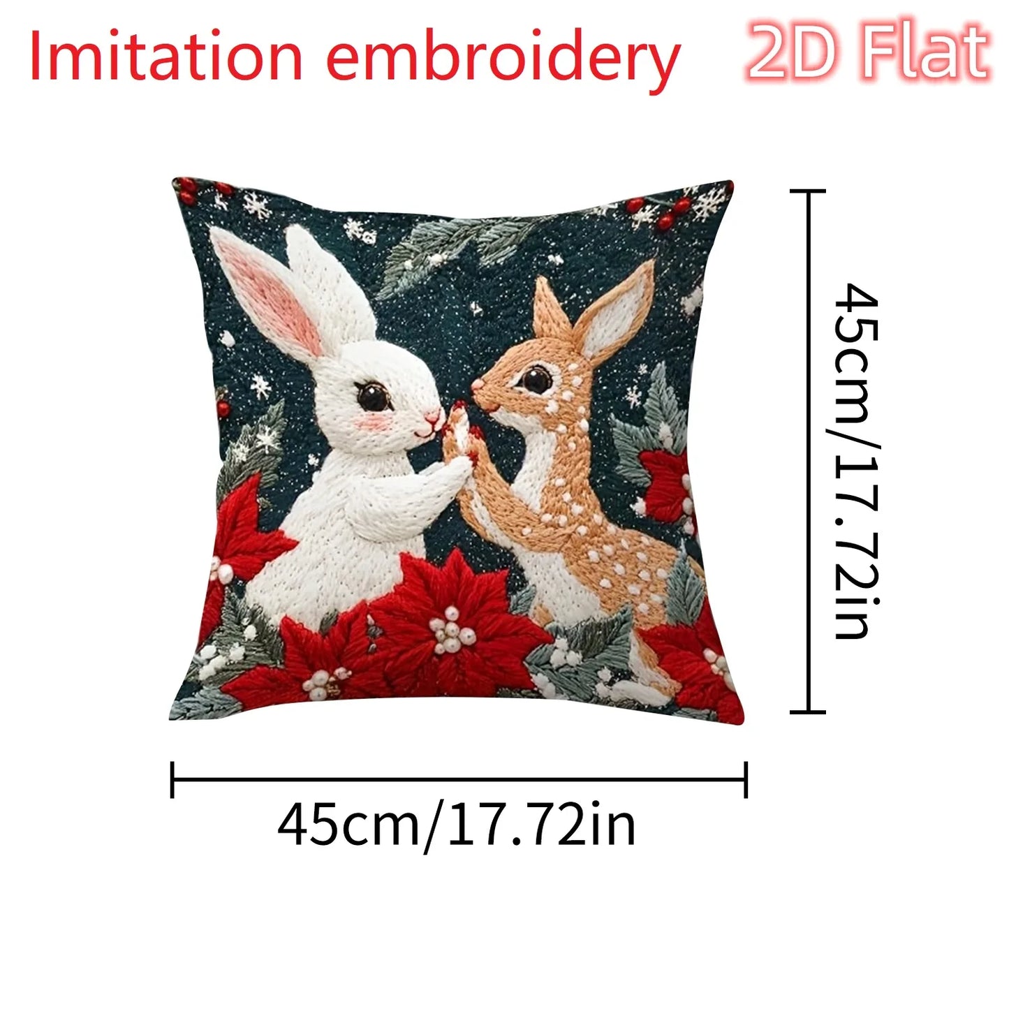 1pcs 2D Christmas Pillow Cover Xmas Party Decoration 2025 Xmas Holiday Santa Claus Pillow Cover Navidad Natal New Year Gift 2026