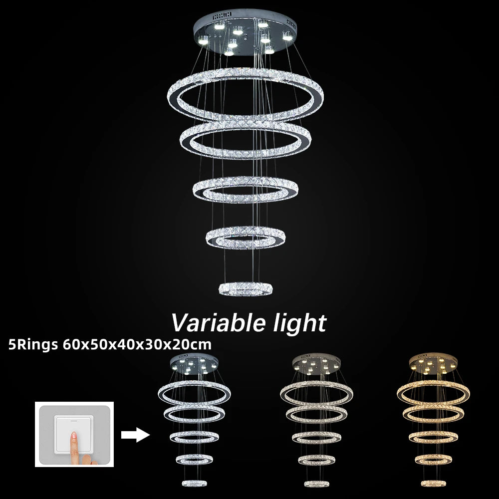 Vinilky Crystal Chandelier Pendant Light Living Room