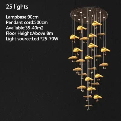 Lotus LED Chandelier Pendant Light for Living Room Fixtures