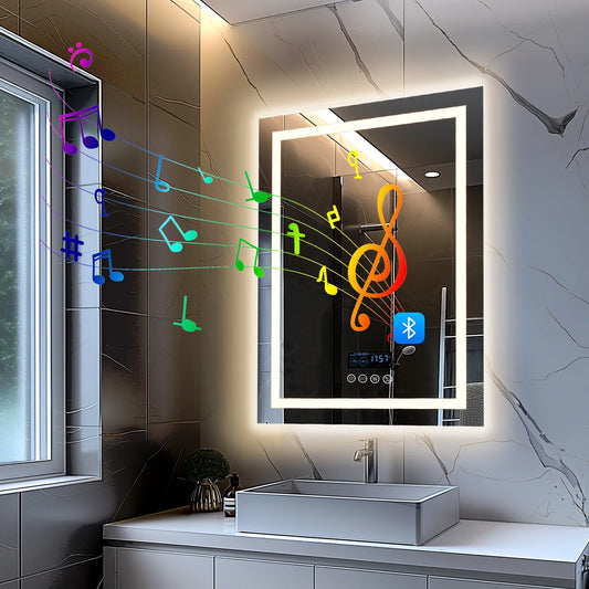 Wisfor Lighted Bathroom Mirror With Bluetooth Speaker Vanity